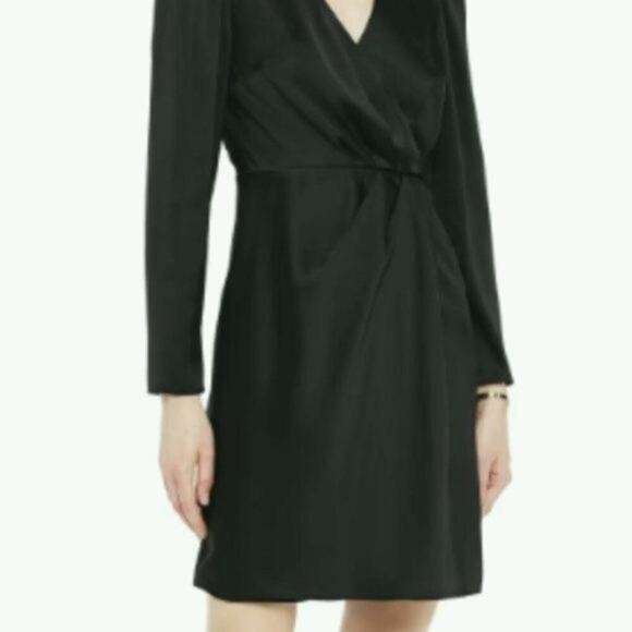 Iris and Ink Adeline wrap effect pleated dress Black size 10 - Picture 4 of 10